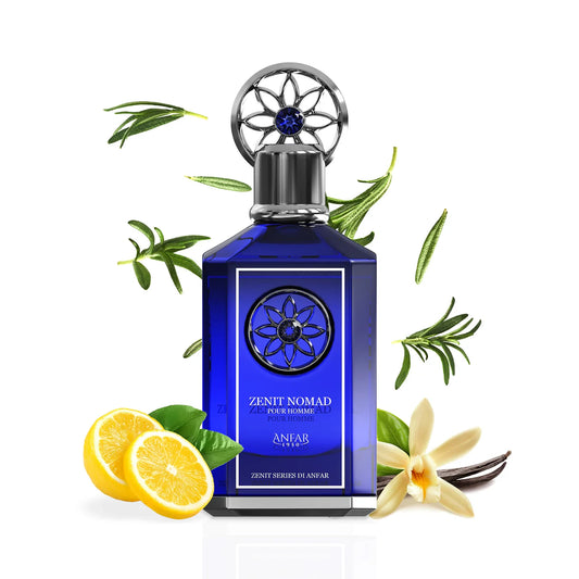 Anfar 1950 Zenit Nomad 100ml Extrait parfum bottle with citrus and herbs