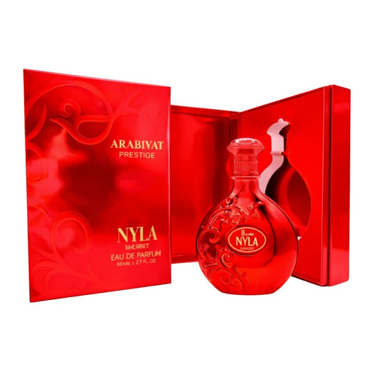 Arabiyat Prestige Nyla Sherbet 80ml Eau de Parfum For Women perfume bottle with box open