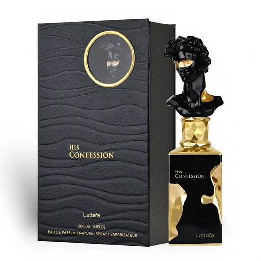 Lattafa His Confession 100ml EDP box and bottle