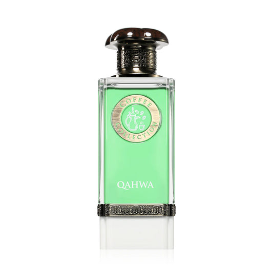 Perfume bottle labeled 'Qahwa' on a white background Qahwa 100ml EDP by Fragrance World Coffee Collection