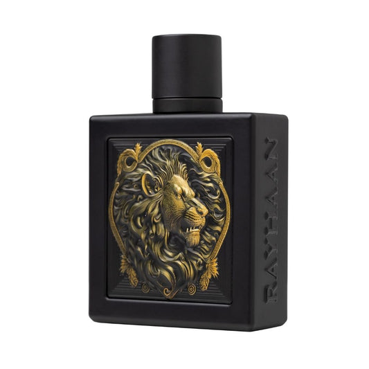 Rayhaan Lion for men Eau de Parfum 100ml Black bottle front view