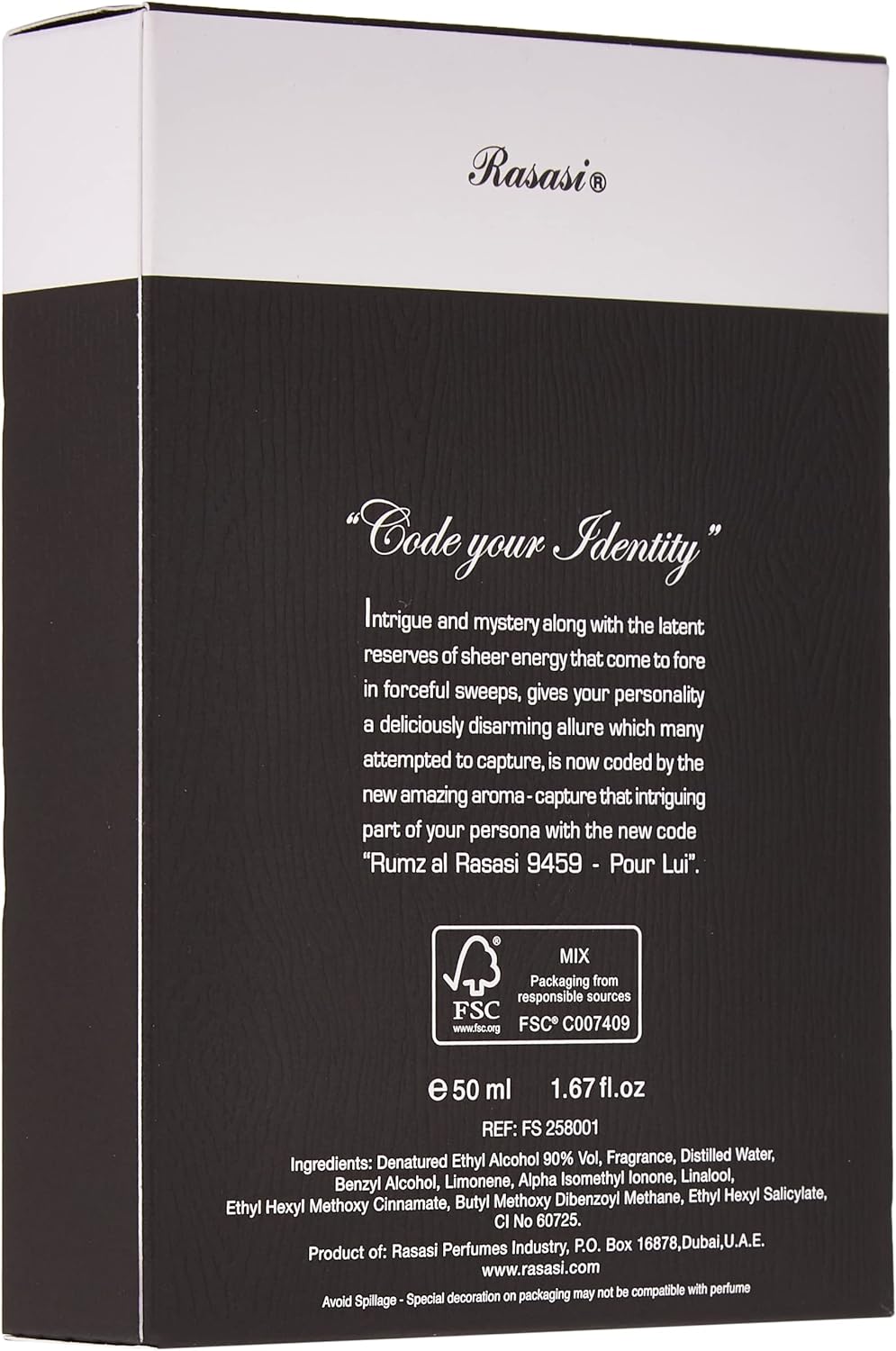 Rumz Al Rasasi 9459 Kroko. EDP-Spray 50 ml. Herren EAU DE Parfum Pour LUI 