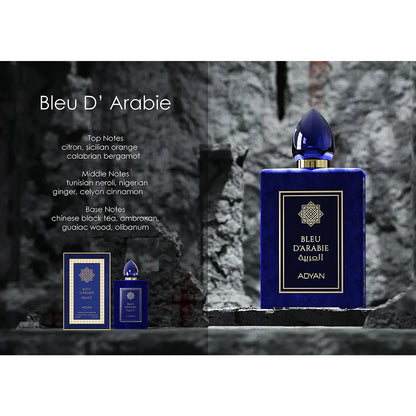Adyan Bleu DArabie Extrait De Parfum 100ml bottle with details