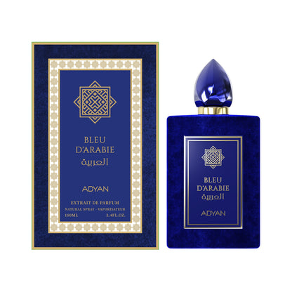 Adyan Bleu DArabie Extrait De Parfum 100ml box and bottle front view