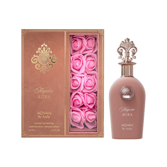 Adyan Majestic Aura Extrait perfume bottle and gift box