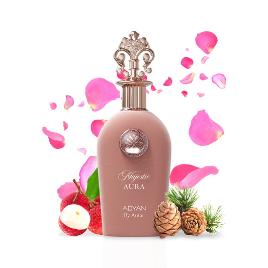 Adyan Majestic Aura Extrait perfume bottle with fragrance notes