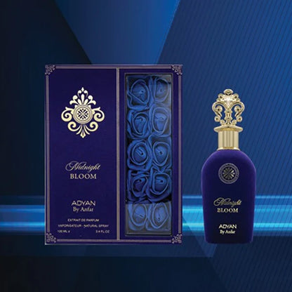 Adyan Midnight Bloom Extrait Perfume for Women 100ml blue box set display