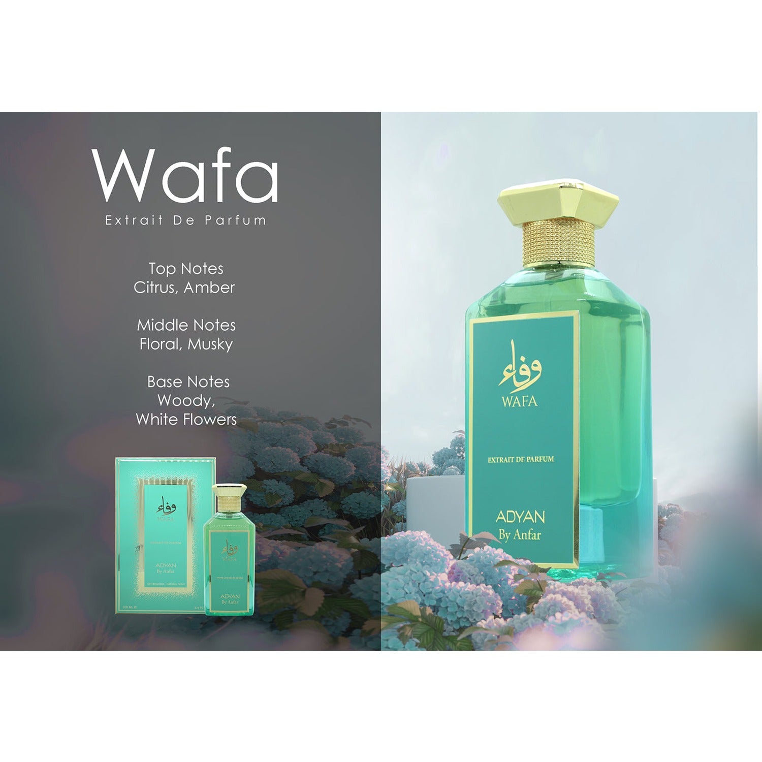 Adyan Wafa 100ml Eau de Parfum fragrance composition card
