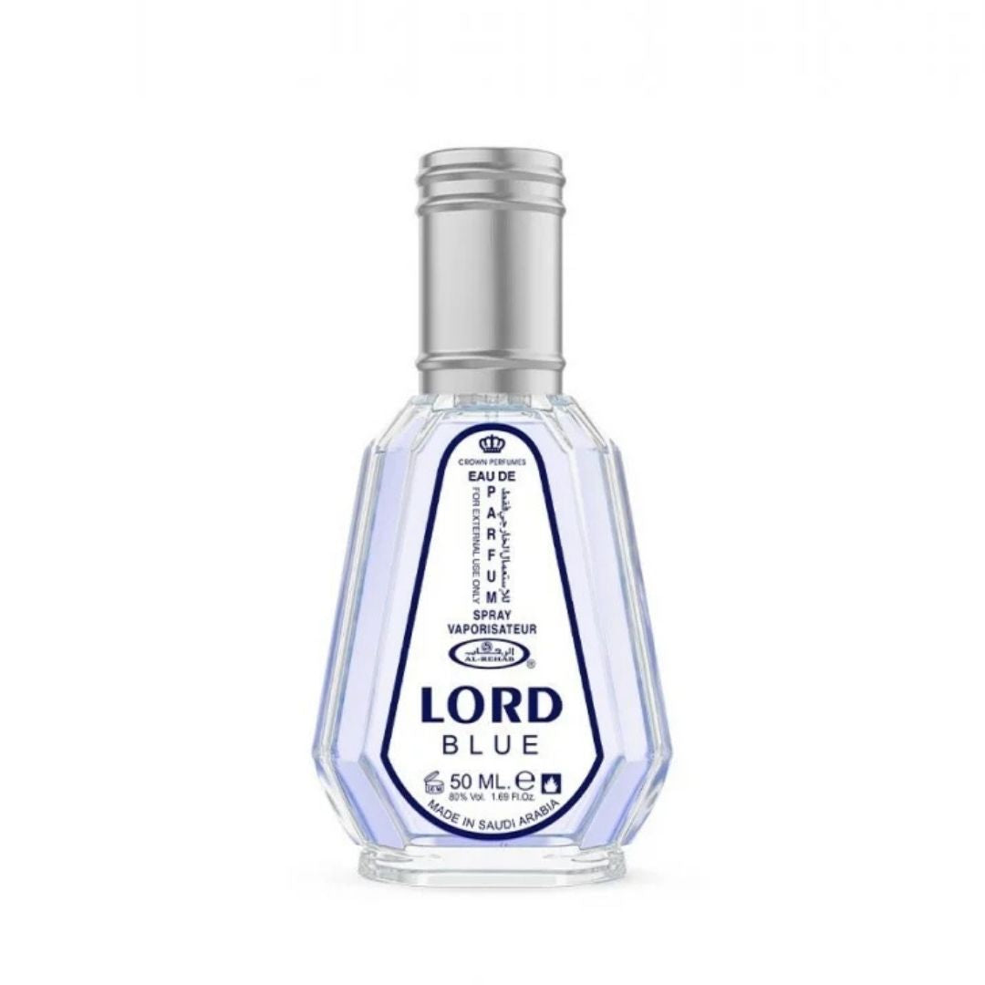 Al Rehab Lord Blue Eau De Parfum 50ml For Men perfume bottle on white background