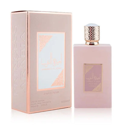 Ameerat Al Arab (Princess of Arabia) - Prive Rose - EDP 100ml by Asdaaf bottle and box angled view