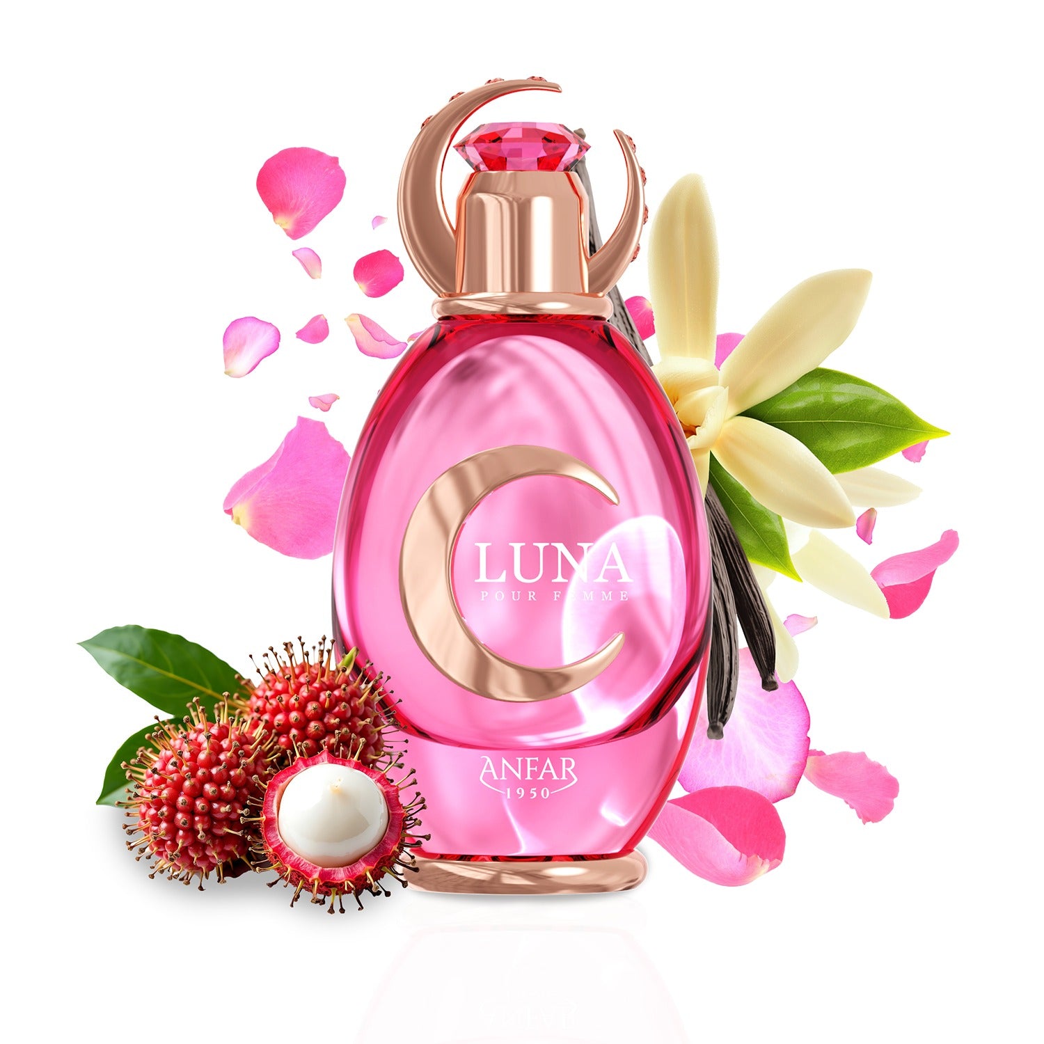 Anfar 1950 Luna Pour Femme 100ml bottle with floral and fruit notes
