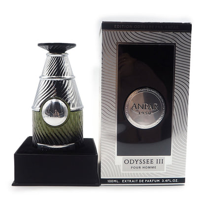 Anfar 1950 Odyssee III 100ml bottle on podium with box