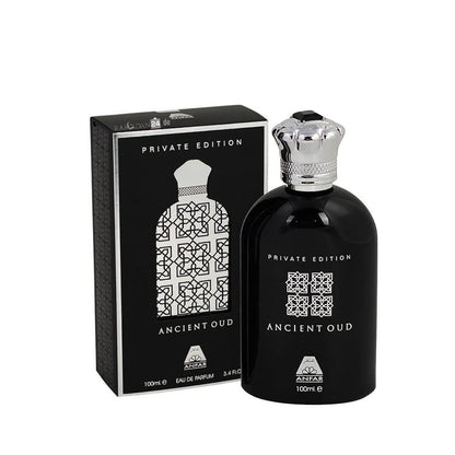 Anfar Ancient Oud Private Edition 100ml EDP bottle and angled box
