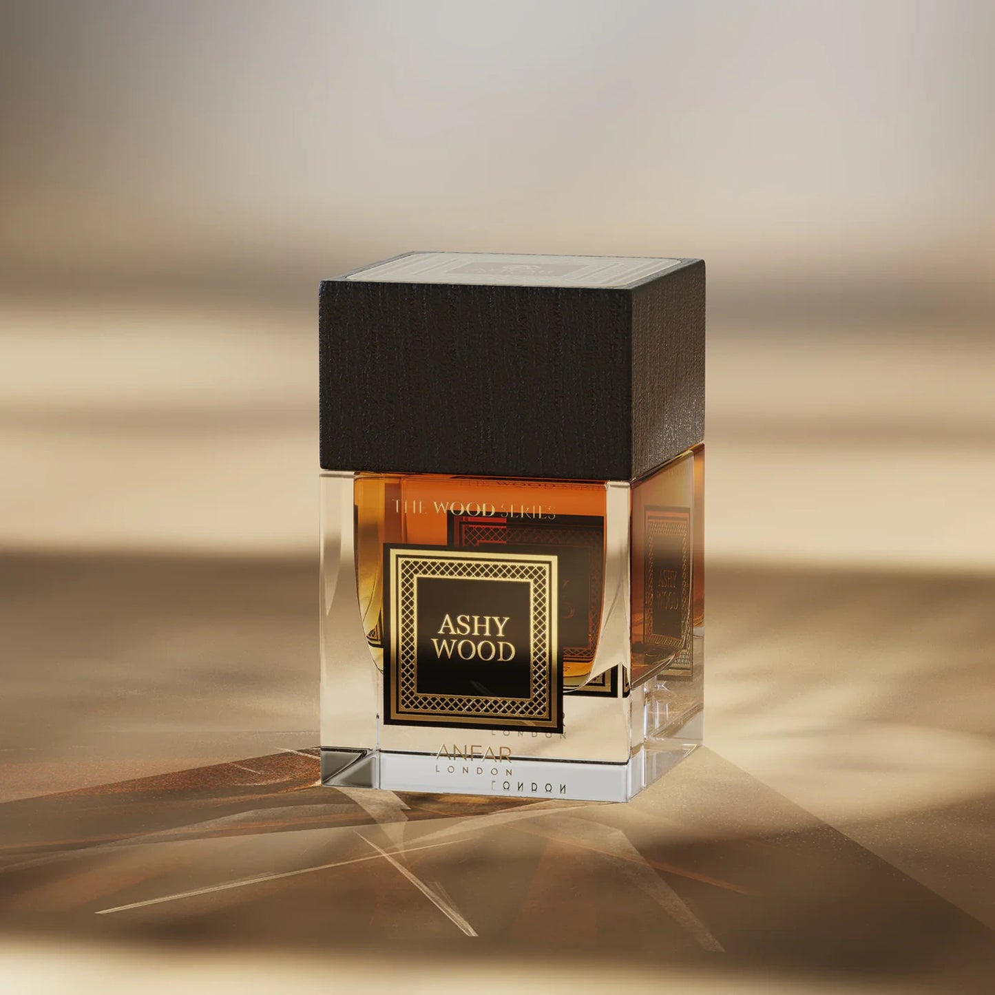 Anfar Ashy Wood 100ml Extrait de Parfum bottle lighting view