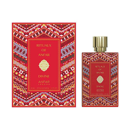 Anfar Divine 80ml Extrait Rituals Of Anfar Series Unisex box and bottle front view