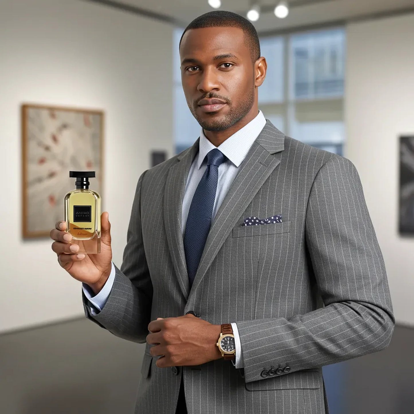 Anfar Midnight Homme Intense 100ml Extrait Parfum luxury suit display