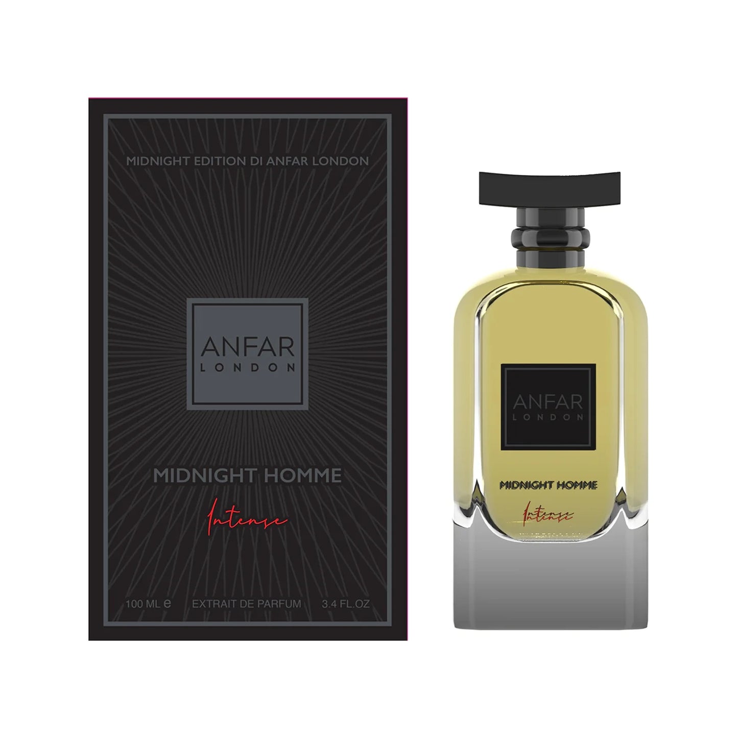 Anfar Midnight Homme Intense 100ml Extrait Parfum with box front view