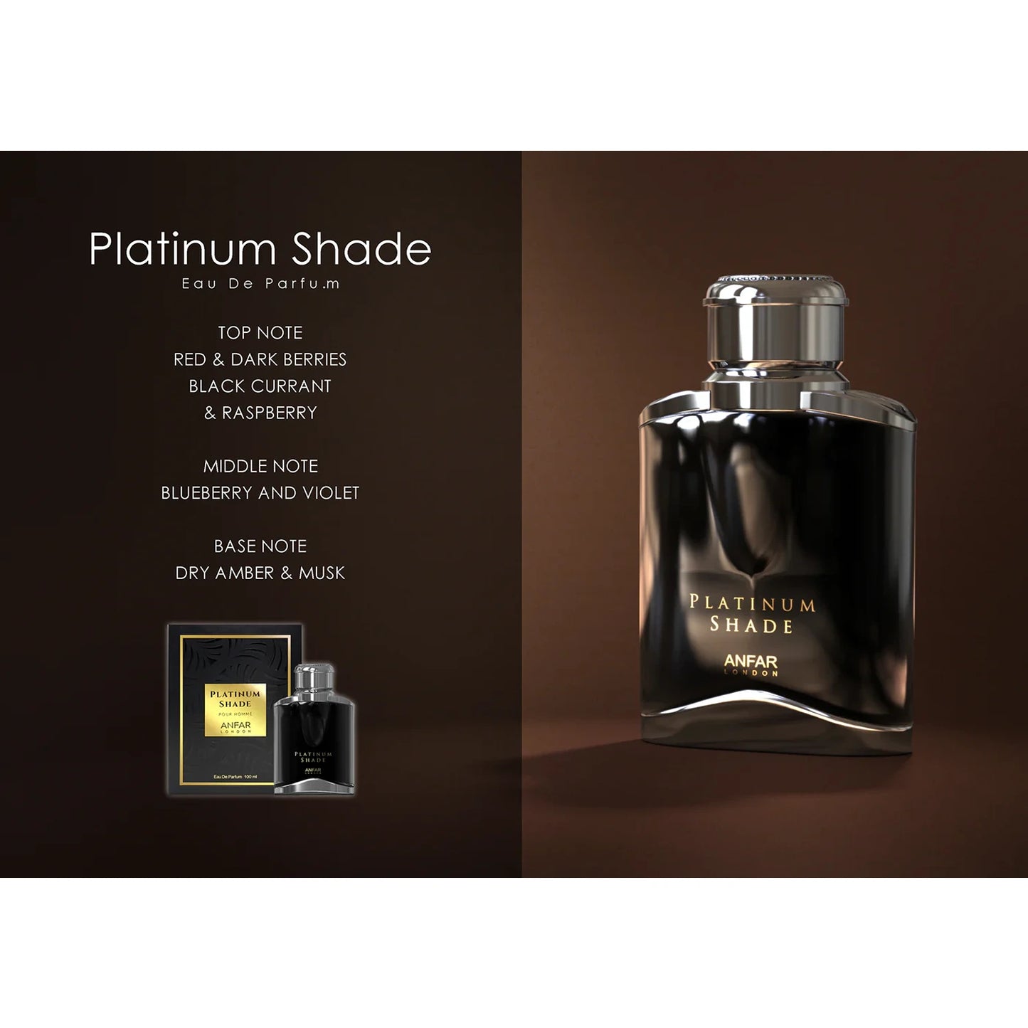 Anfar Platinum Shade Pour Homme 100ml EDP notes visual display