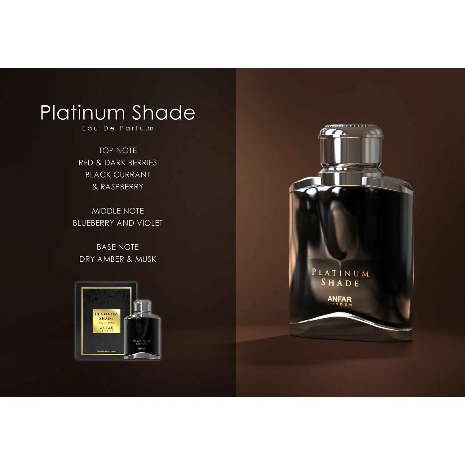 Anfar Platinum Shade Pour Homme 100ml EDP notes visual display