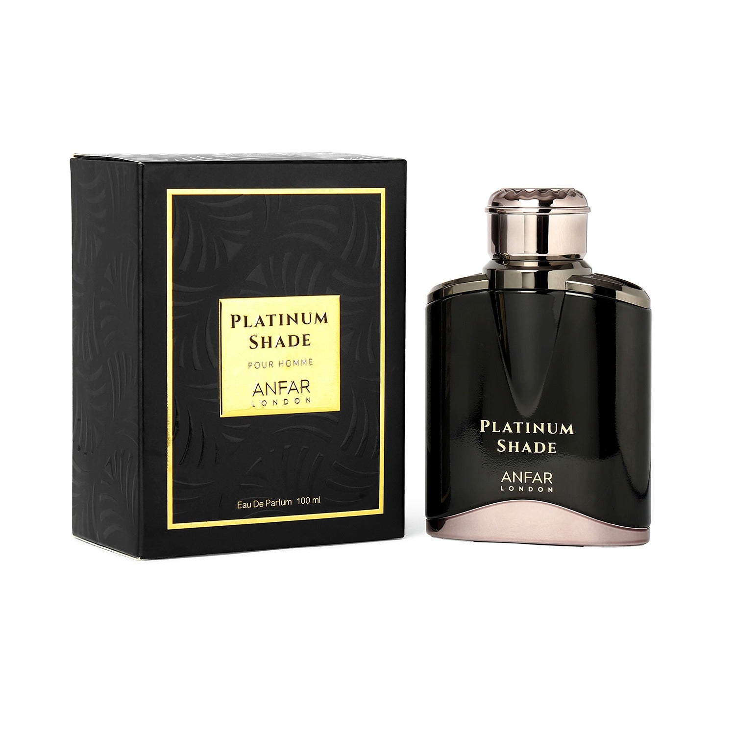 Anfar Platinum Shade Pour Homme 100ml EDP packaging from angle