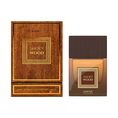 Anfar Smoky Wood 100ml Extrait de Parfum with box front view