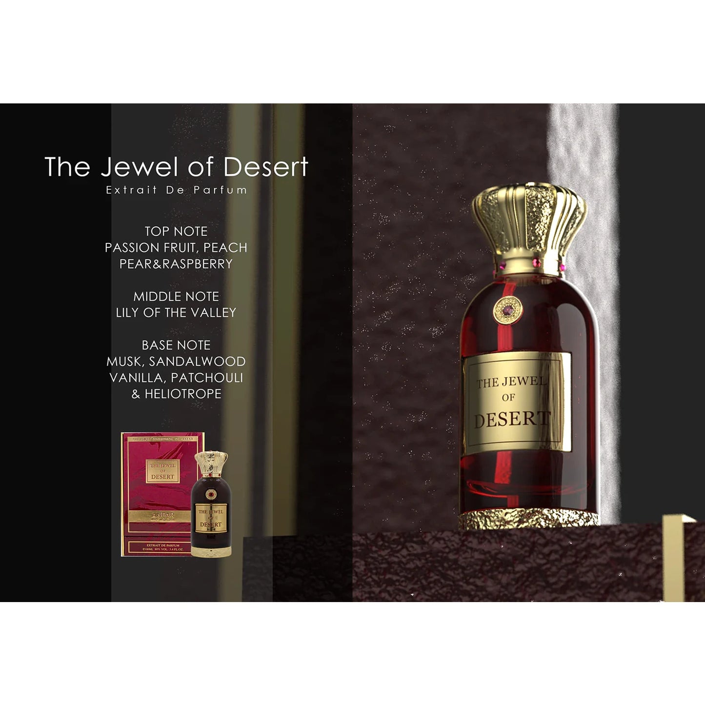 Anfar The Jewel of Desert 100ml Extrait Perfume with scent card