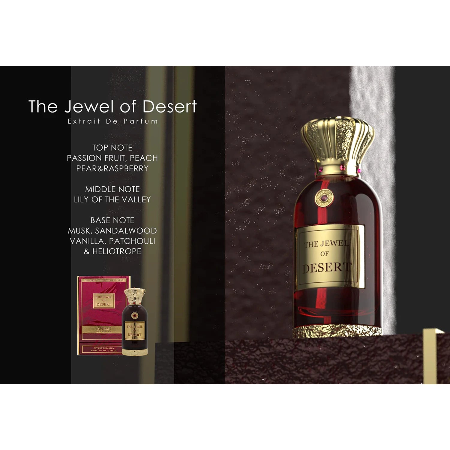 Anfar The Jewel of Desert 100ml Extrait Perfume with scent card