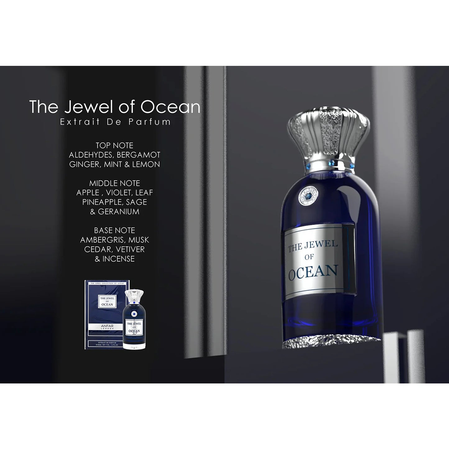 Anfar The Jewel of Ocean 100ml with fragrance details