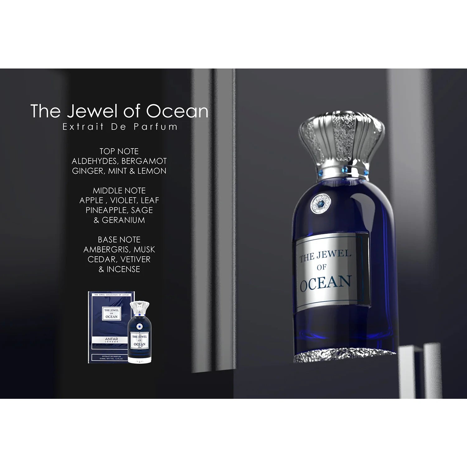 Anfar The Jewel of Ocean 100ml with fragrance details