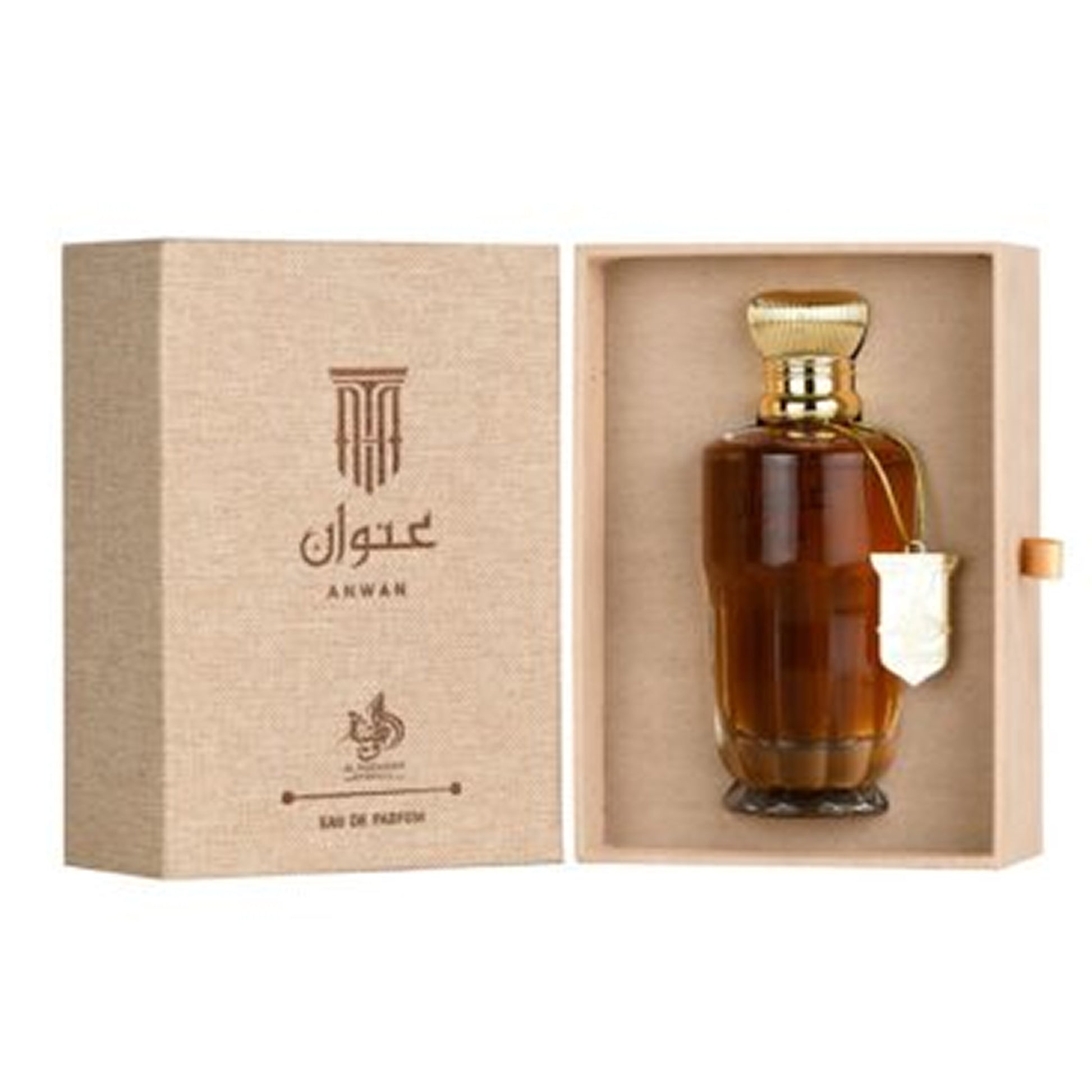 Anwan edp 100ml by Al Watania Bottle and presentation box open view
