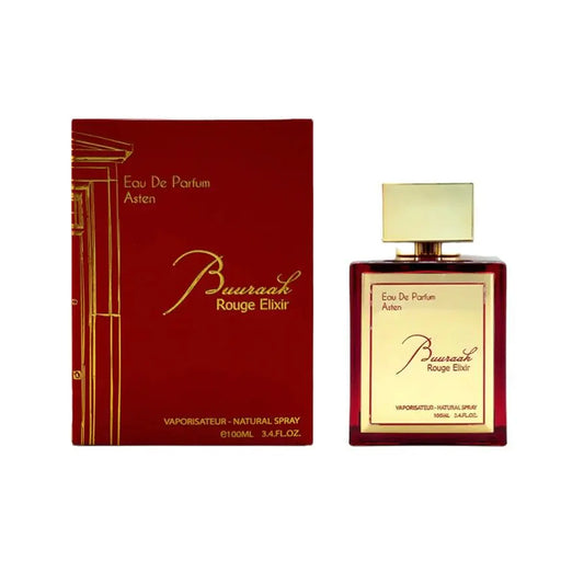Asten Burraak Rouge Elixir 100ml EDP bottle and box front view