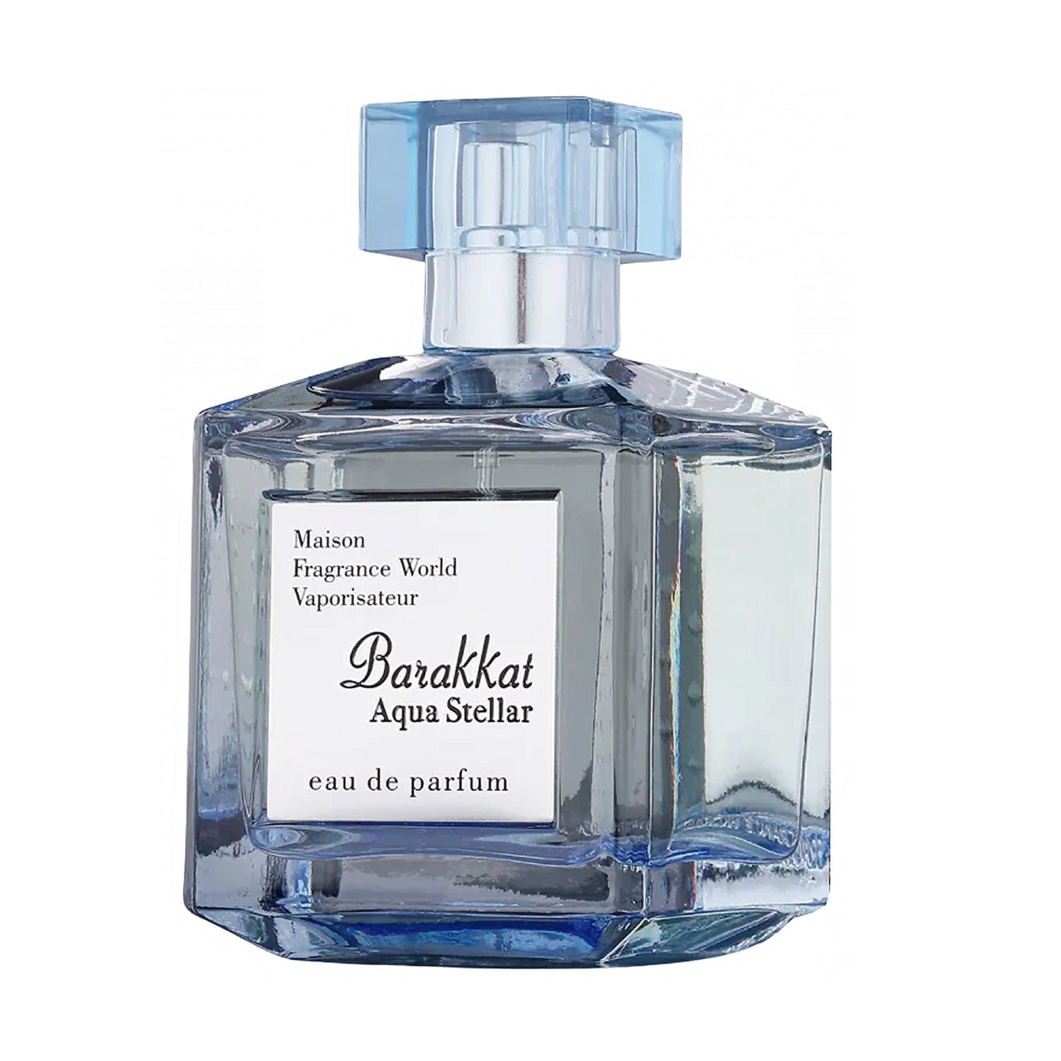 Barakkat Aqua Stellar 100ml EDP By Fragrance World bottle angle view