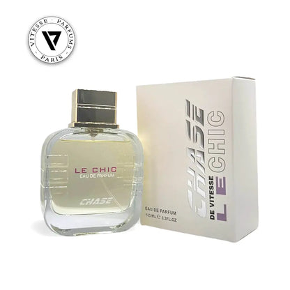 Vitesse Parfums Le Chic Eau de Parfum bottle and packaging on a white background