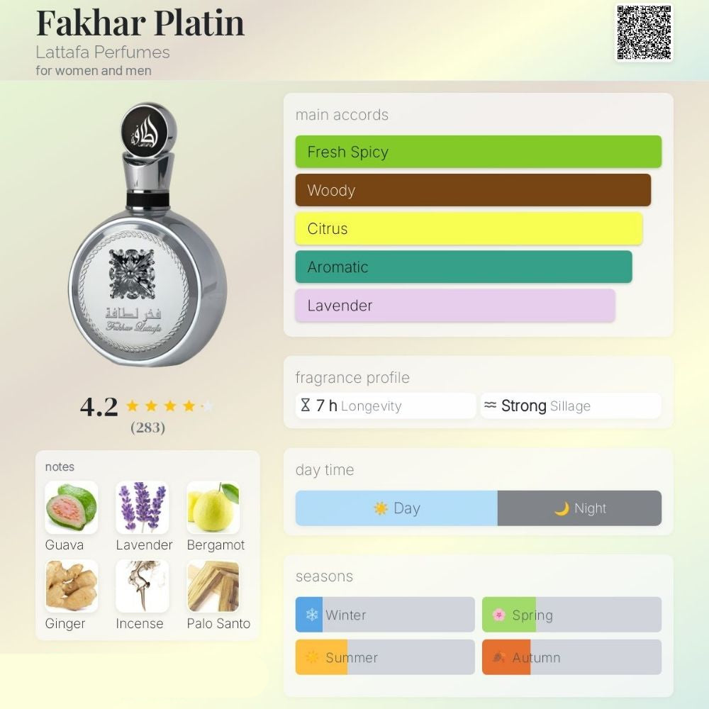 Lattafa Fakhar Platin Eau De Parfum 100ml Unisex | Opulensi