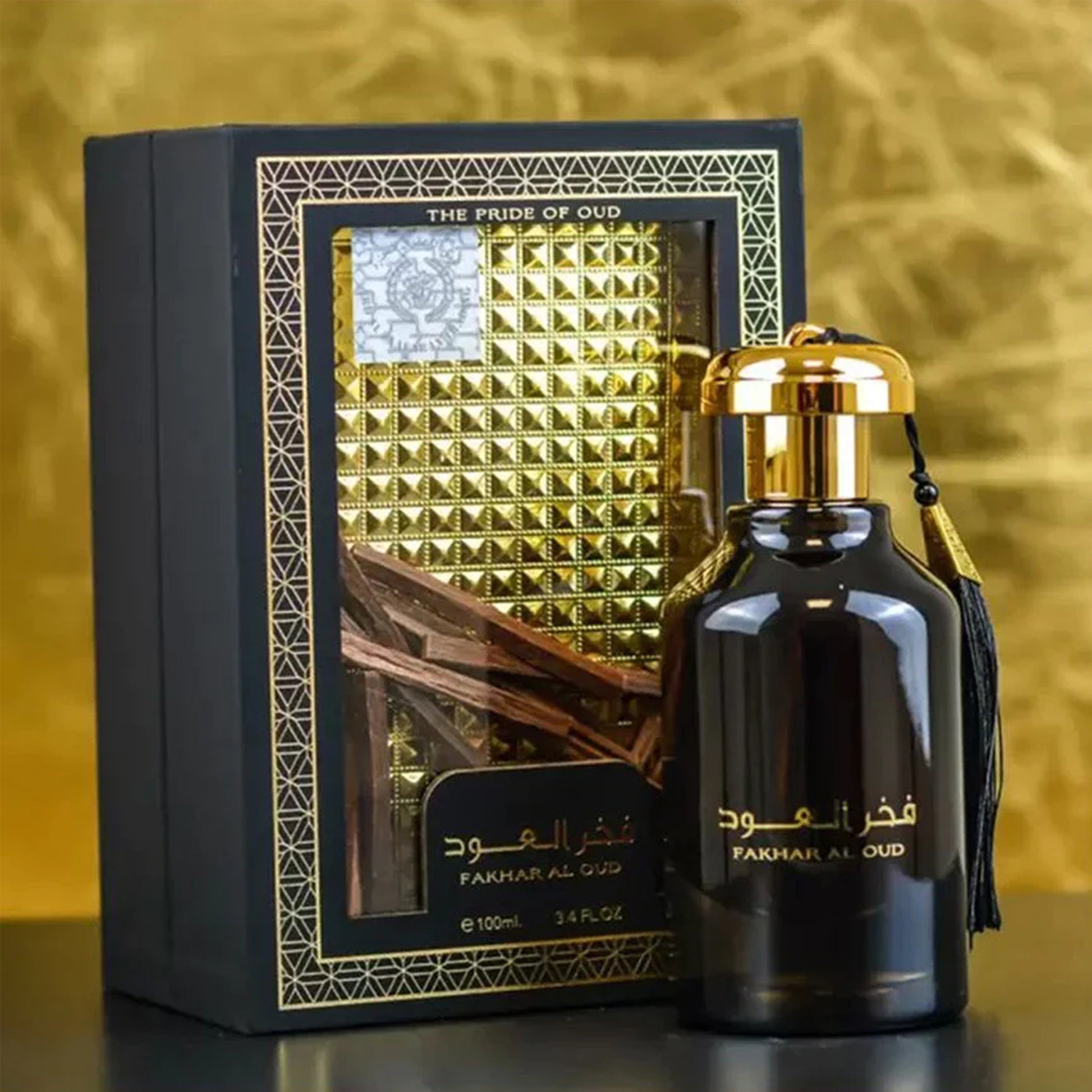 Ard Al Zaafaran Fakhar Al Oud EDP 100ml  bottle and box display