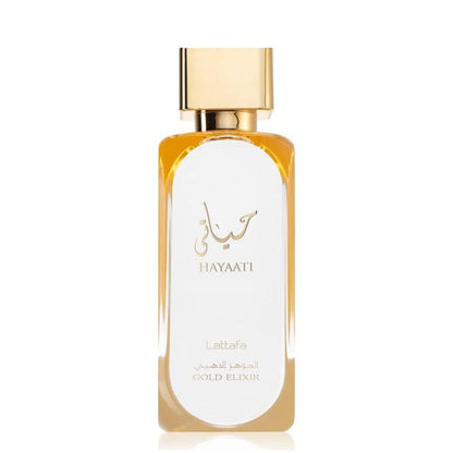 Lattafa Hayaati Gold Elixir Perfume 100ml EDP bottle