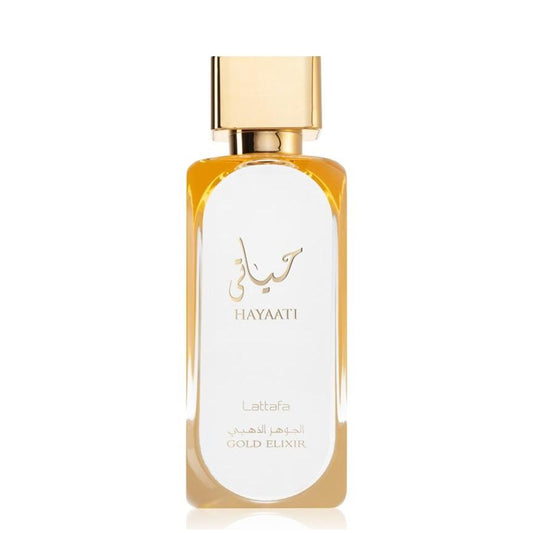 Lattafa Hayaati Gold Elixir Perfume 100ml EDP bottle