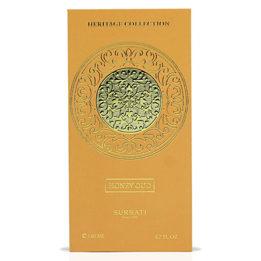 Honey Oud Eau De Parfum 140ml by Surrati packaging