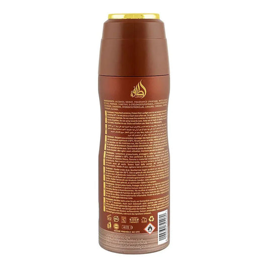 Khamrah Qahwa Body Spray back bottle