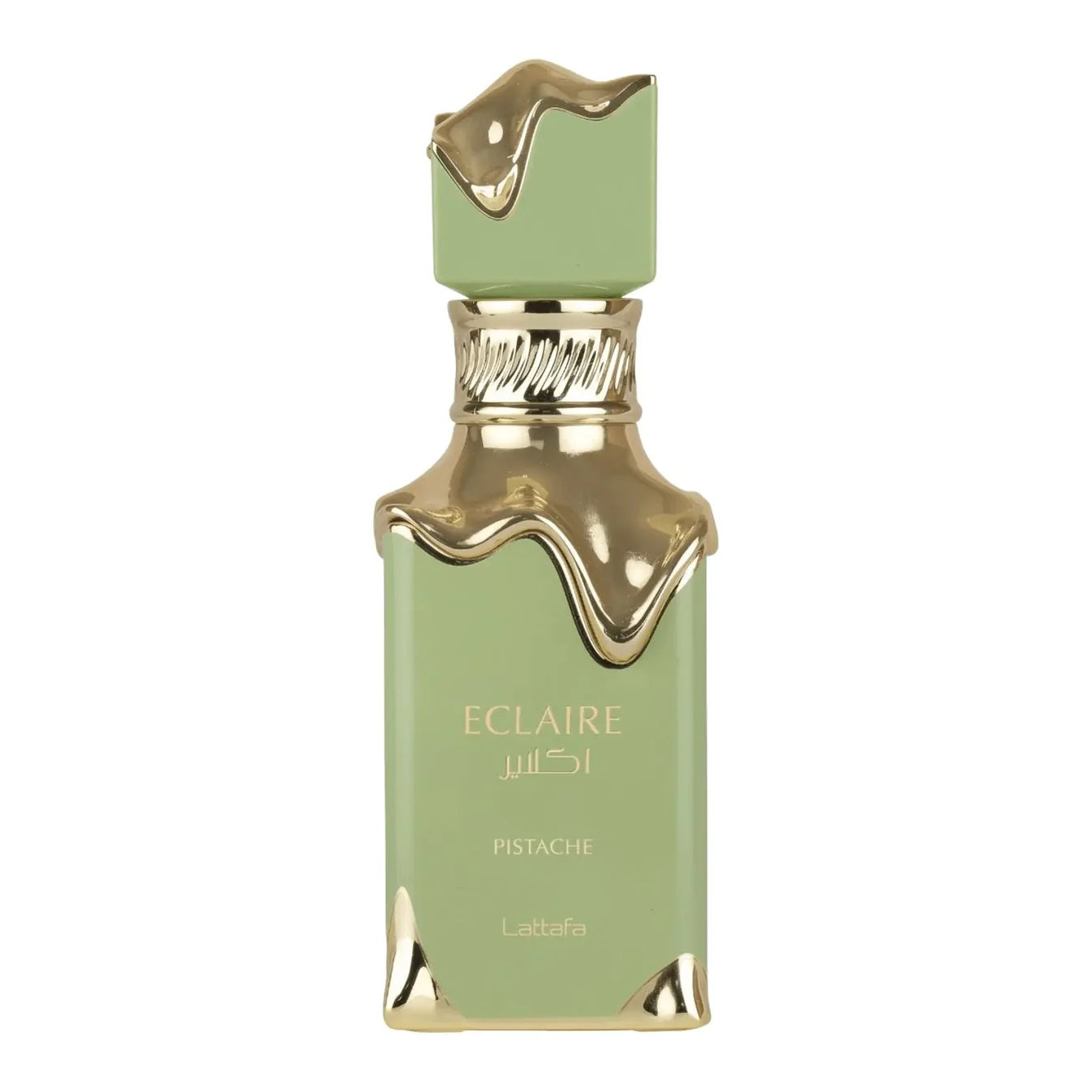 Lattafa  Eclaire Pistache Bottle on white background