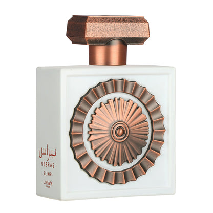 Lattafa Nebras Elixir 100ml EDP bottle front white