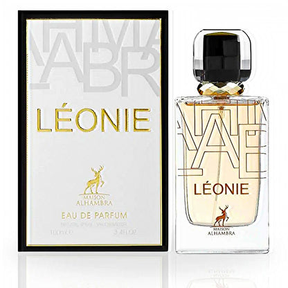 Léonie 100ml EDP by Maison Alhambra bottle and box front view