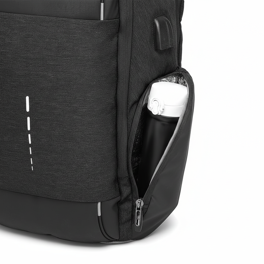 Riseicon Liberty 1 Anti-theft USB charging waterproof laptop backpack - Black