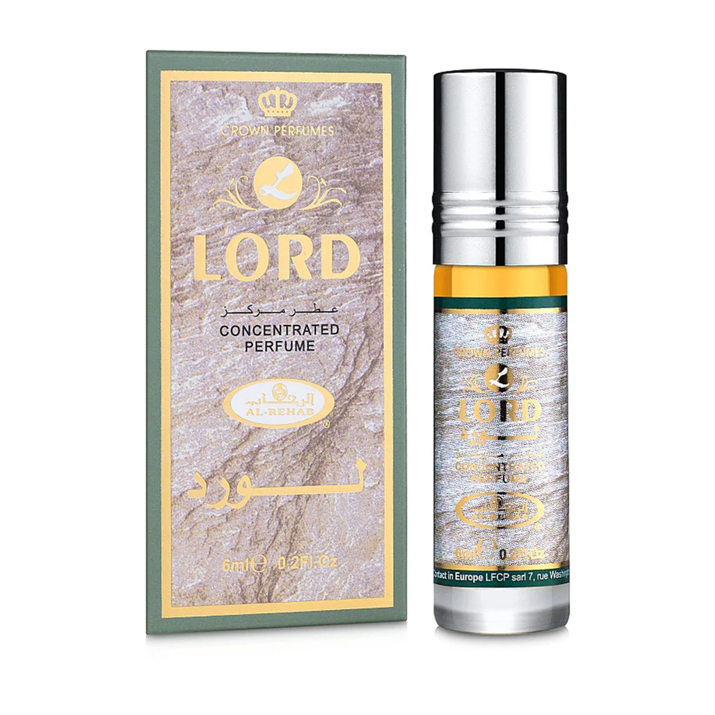 Al-Rehab Lord 6ml concentrated Roll on Oil Perfume bottle and box