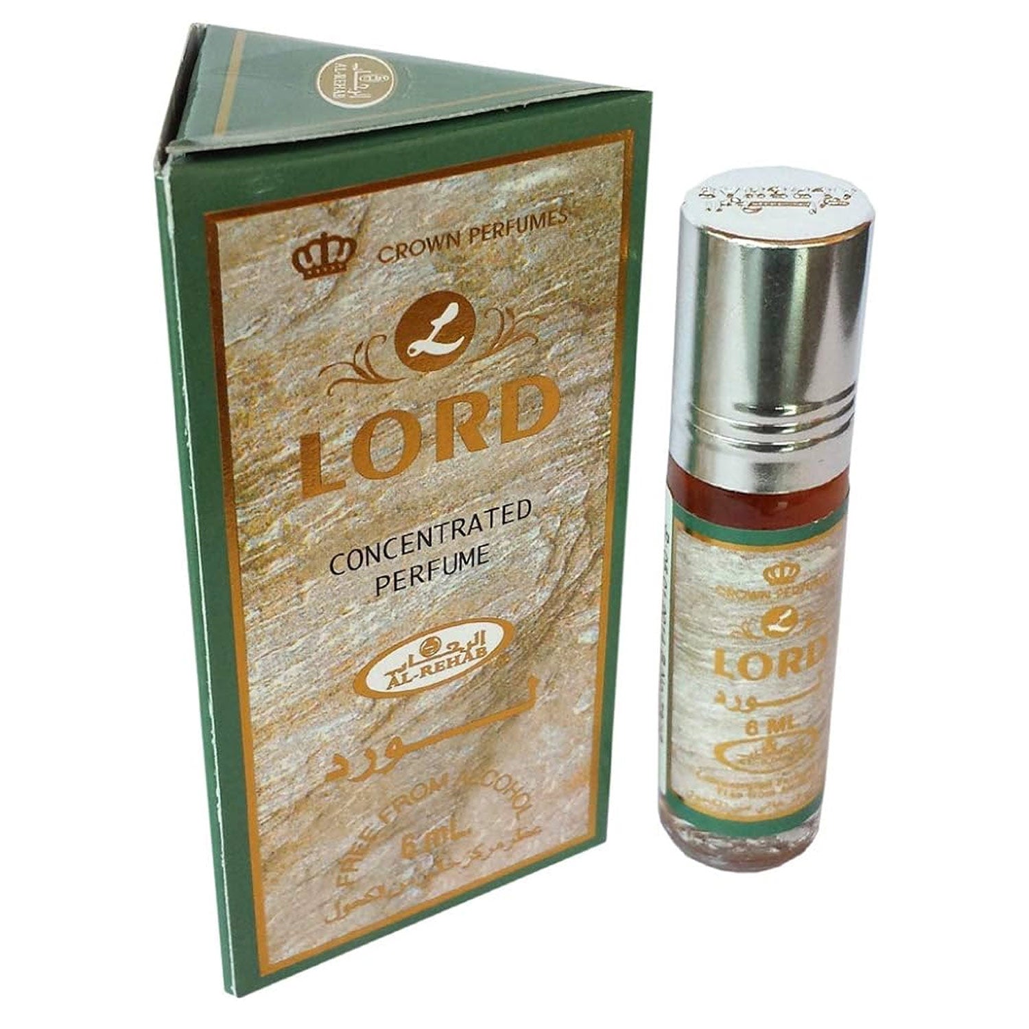 Al-Rehab Lord 6ml concentrated Roll on Oil Perfume bottle and box top view