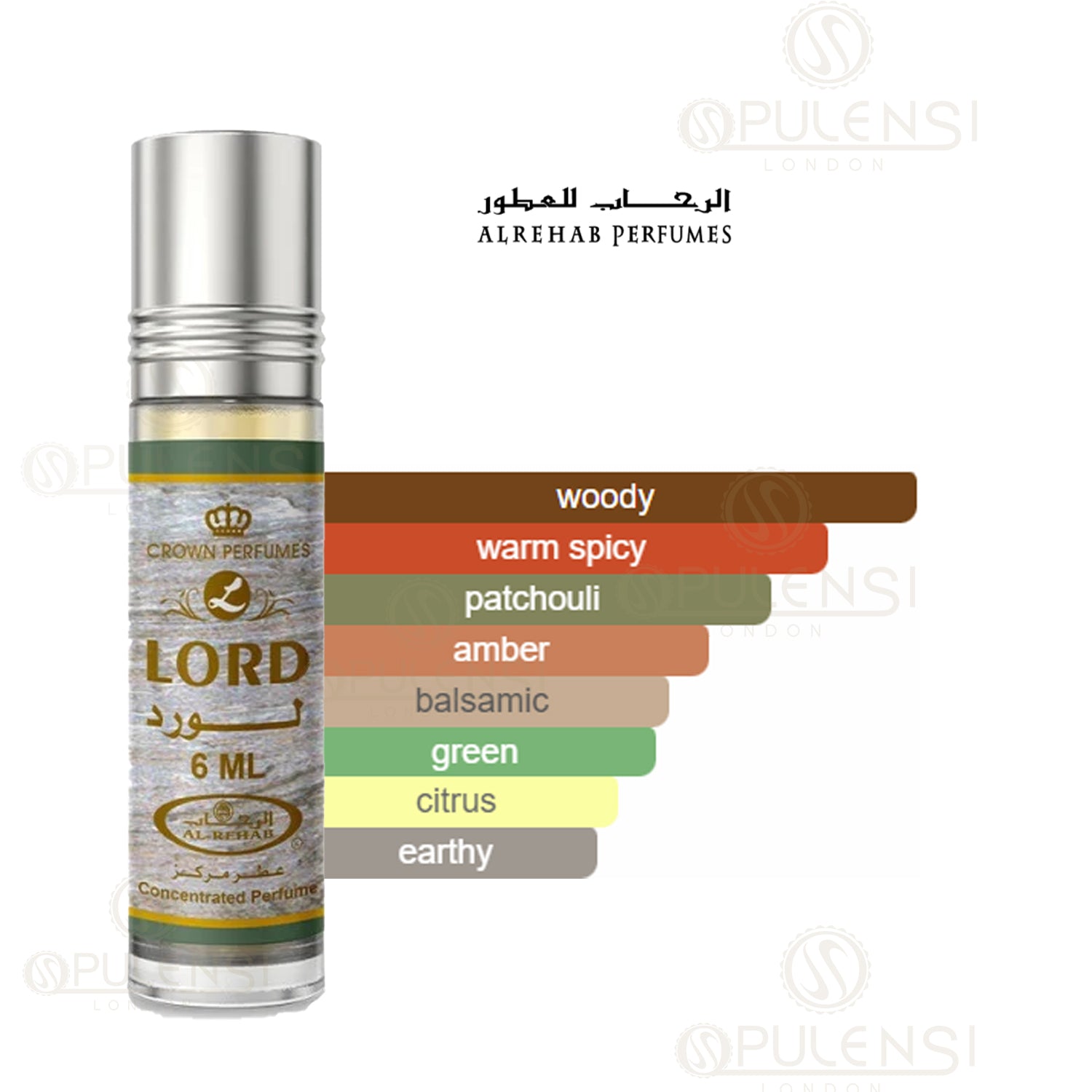 Al-Rehab Lord 6ml concentrated Roll on Oil Perfume scent notes profile