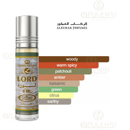 Al-Rehab Lord 6ml concentrated Roll on Oil Perfume scent notes profile