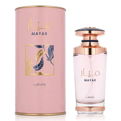 Mayar Eau De Parfum 100ml By Lattafa bottle and box