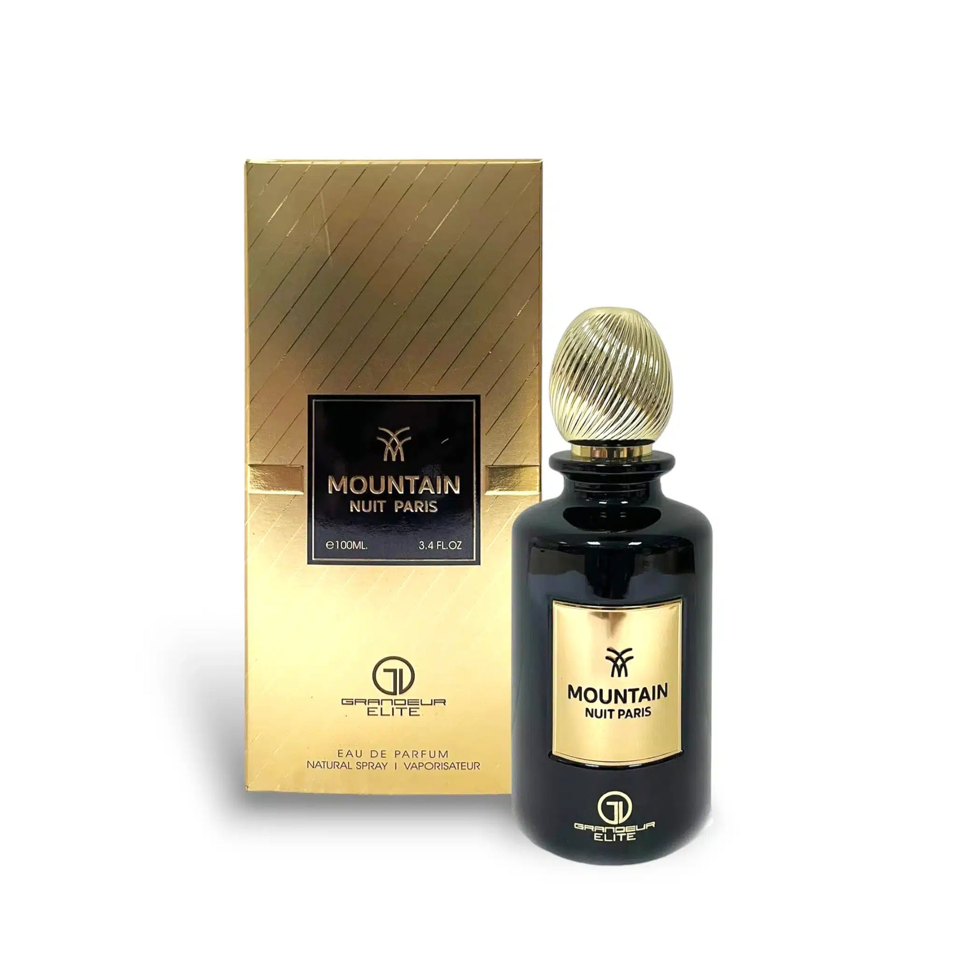Mountain Nuit Paris 100ml EDP by Grandeur Elite bottle and box