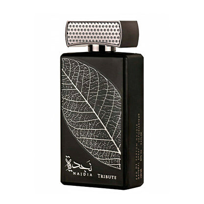 Lattafa Najdia Tribute Eau de Parfum 100ml bottle angled view